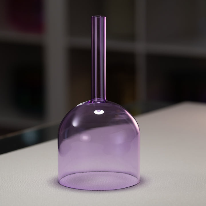 6" G#-15 Lavender Lotus Handheld Crystal Singing Bowl