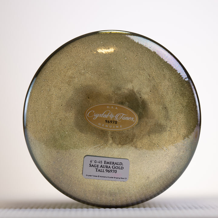 6" G-45 Emerald Sage Aura Gold Tall, Crystal Tones™