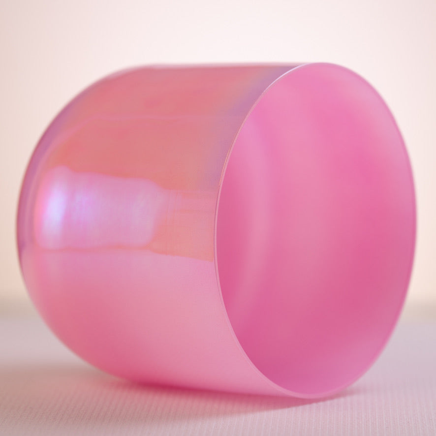 9” F+44 Rose Blossom Crystal Singing Bowl, Prismatic