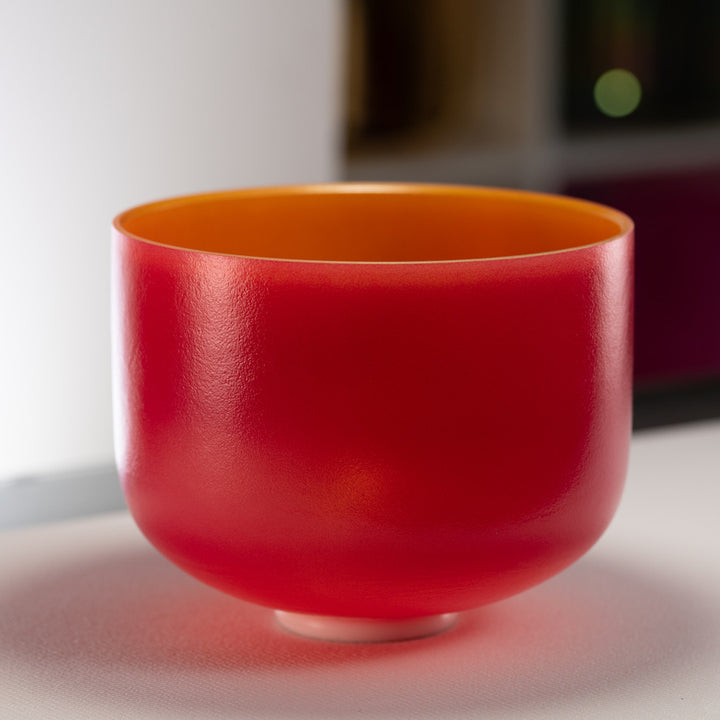 12" F-27 Sedona Sunrise Frosted Crystal Singing Bowl