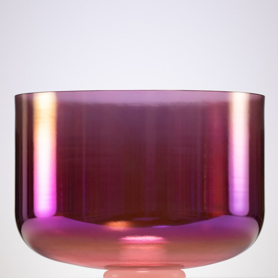 13" D-8 Healing Violet Flame Crystal Singing Bowl, Perfect Pitch