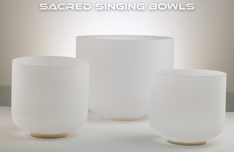 Frosted Singing Bowl Set: A Major, Sacred Singing Bowls