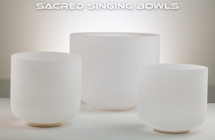 Frosted Singing Bowl Set: A Major, Sacred Singing Bowls