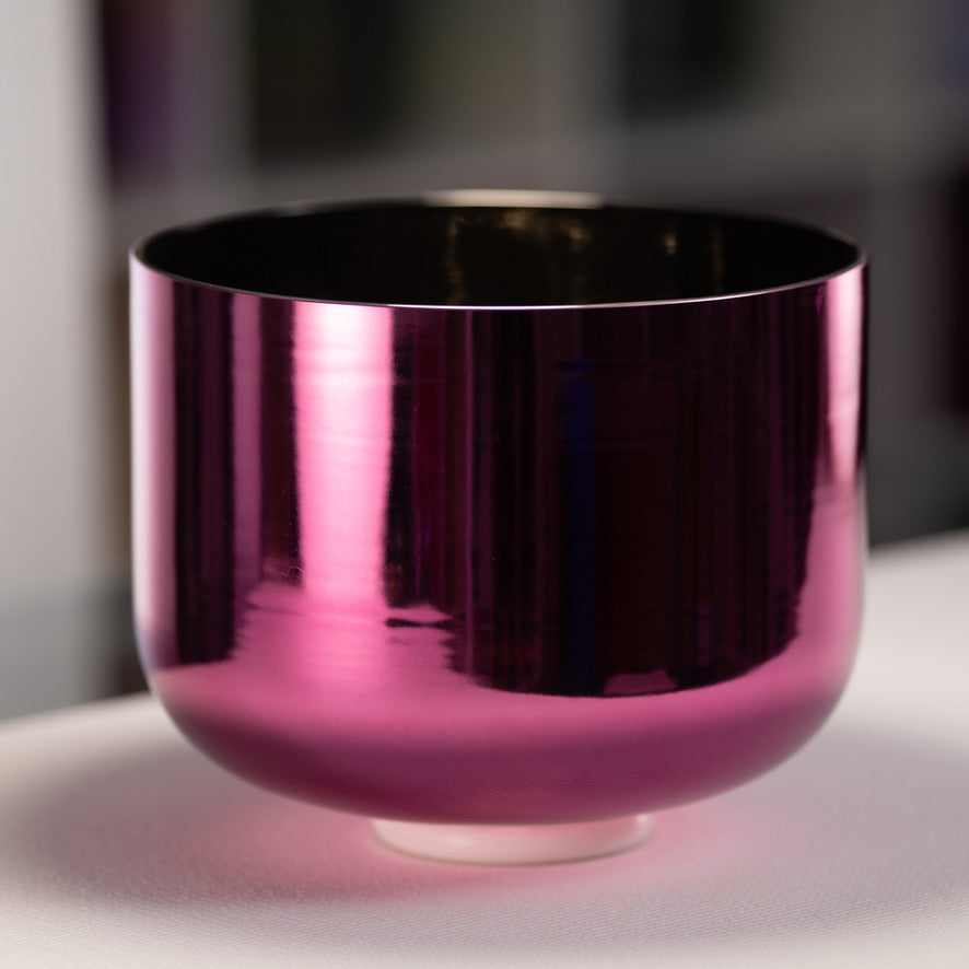 11" F#-10 Radiant Rose Crystal Singing Bowl, Perfect Pitch
