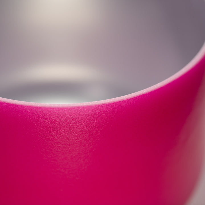 11" F+5 Dreamy Peony Frosted Crystal Singing Bowl, Silver inside