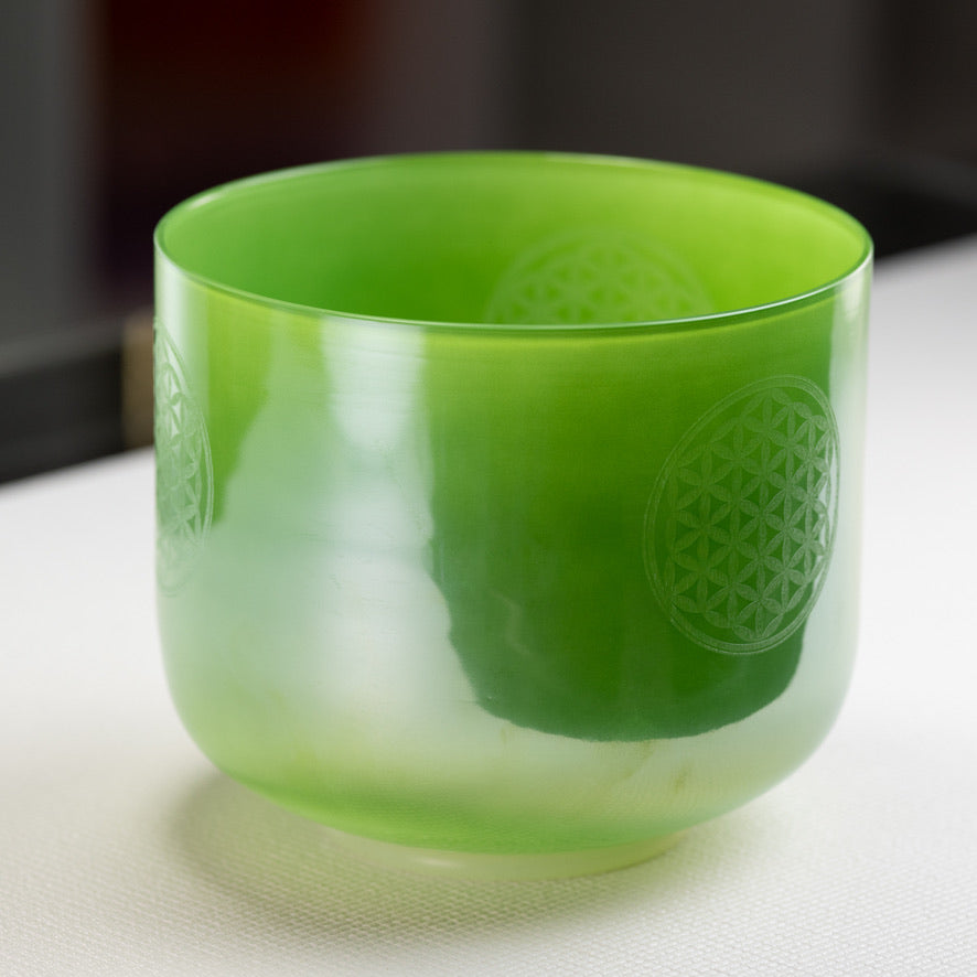 9" A#+7 Forest Fairy Singing Bowl with Flower of Life