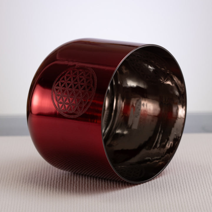 9" B+36 Ruby Ray with Flower of Life Singing Bowl