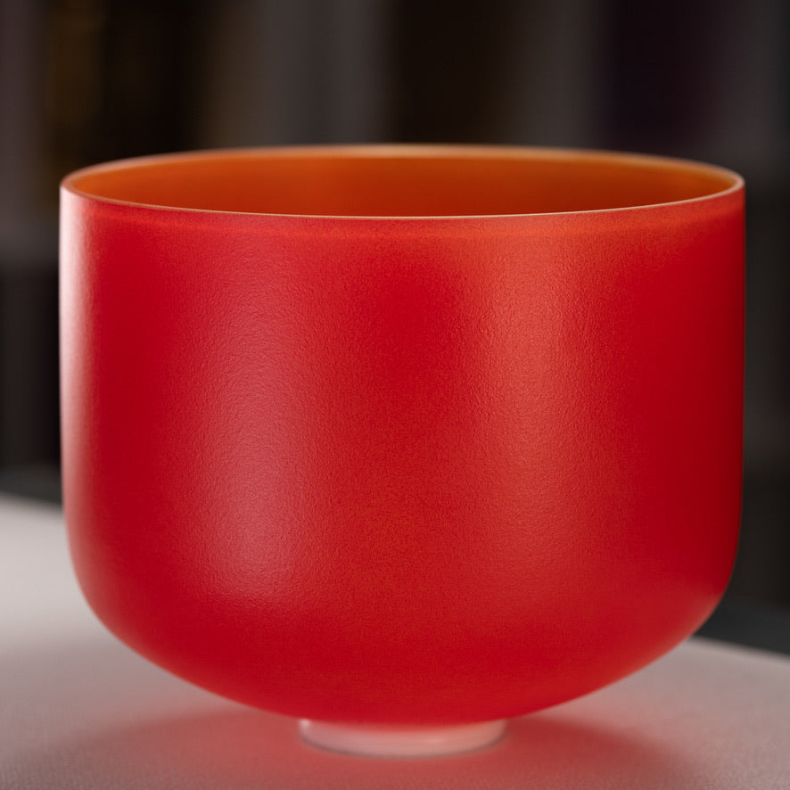 13.75" A#-26 Sedona Sunrise Frosted Crystal Singing Bowl