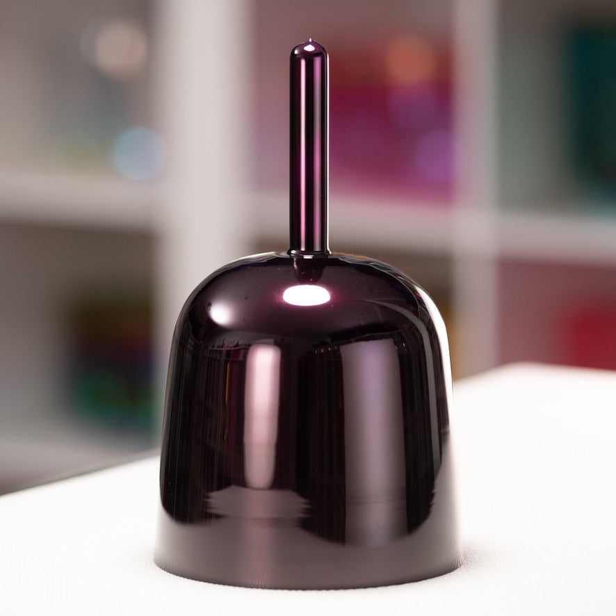 7.75" C-6 Divine Violet Flame Crystal Singing Bowl, 24k Gold inside