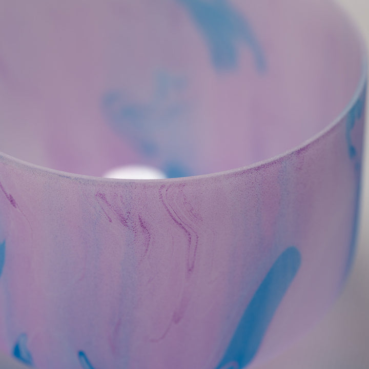 10" C#-24 Light Purple Swirl Frosted Crystal Singing Bowl