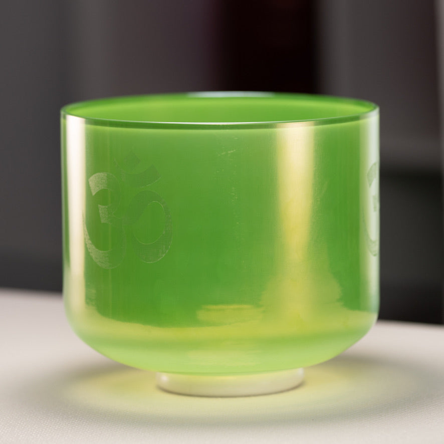 9" C-29 Forest Fairy Crystal Singing Bowl with Om Symbol