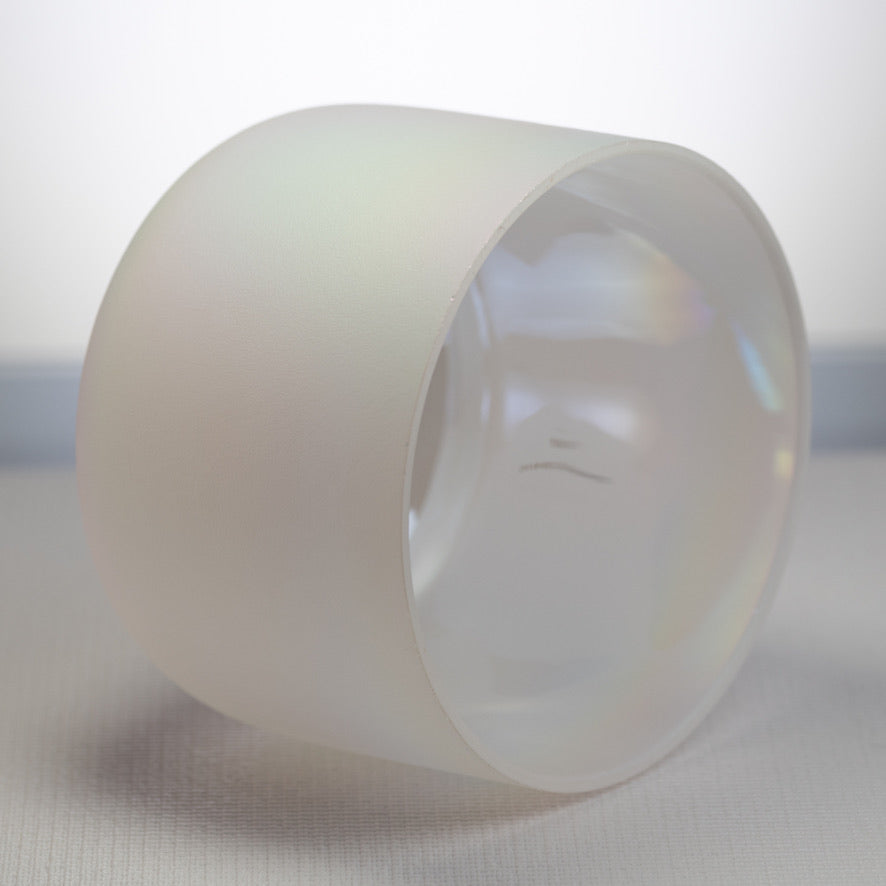 8" A+0 White Frosted Singing Bowl with Angel Aura inside