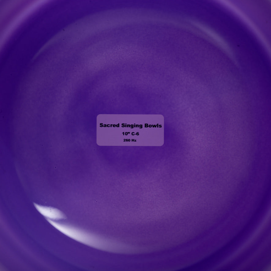 Purple Crystal Singing Bowl for Sound Healing rituals from Sacred Singing Bowls