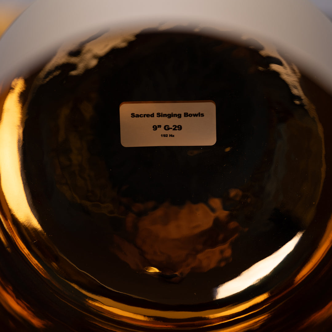 9" G-29 24k Gold & Crystal Singing Bowl