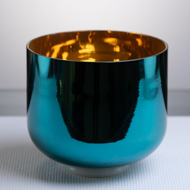 9" C#-39 Celestial Melody Crystal Singing Bowl, 24k Gold inside