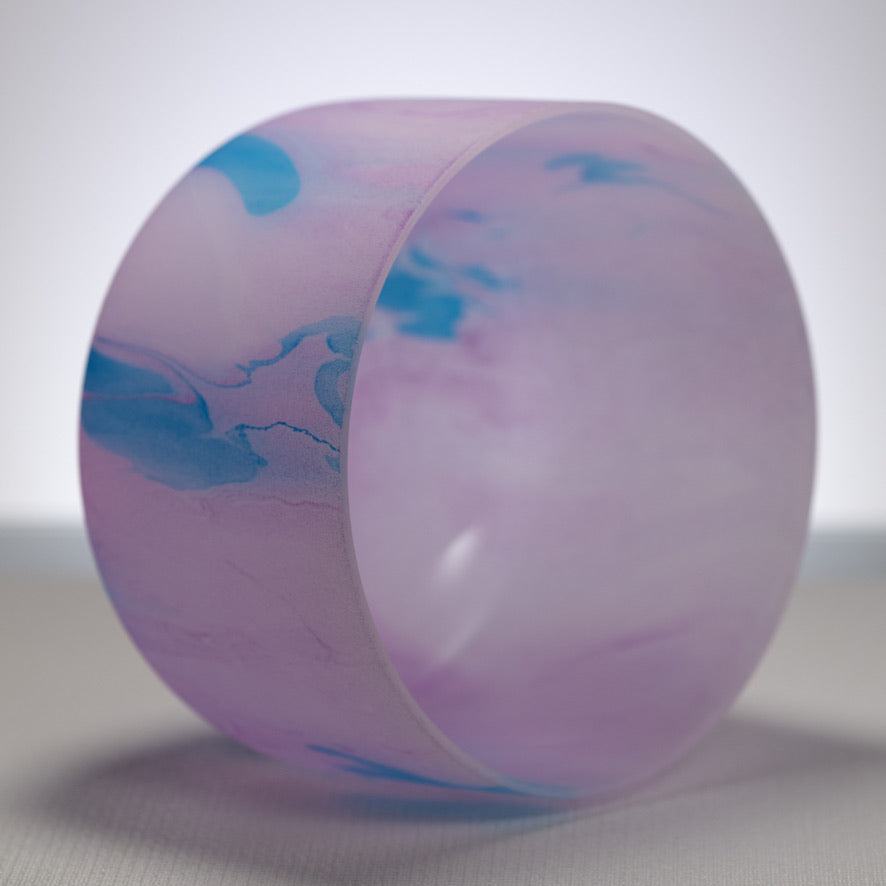 10" C#-24 Light Purple Swirl Frosted Crystal Singing Bowl