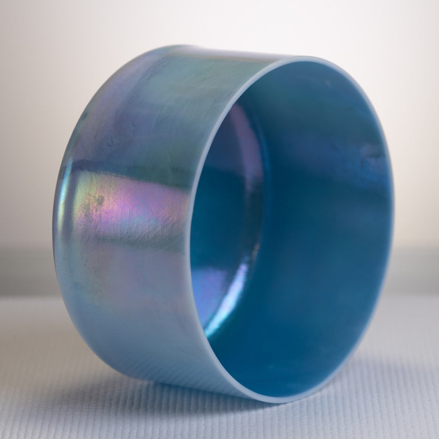 9" Turquoise Platinum and Ocean Gold Crystal Singing Bowl from Crystal Tones
