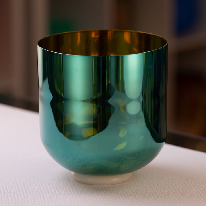 9.25” D#-29 Earth Magic Crystal Singing Bowl, Gold inside