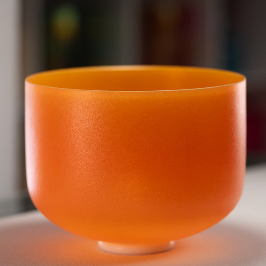 12" C#-27 Setting Sun Frosted Crystal Singing Bowl