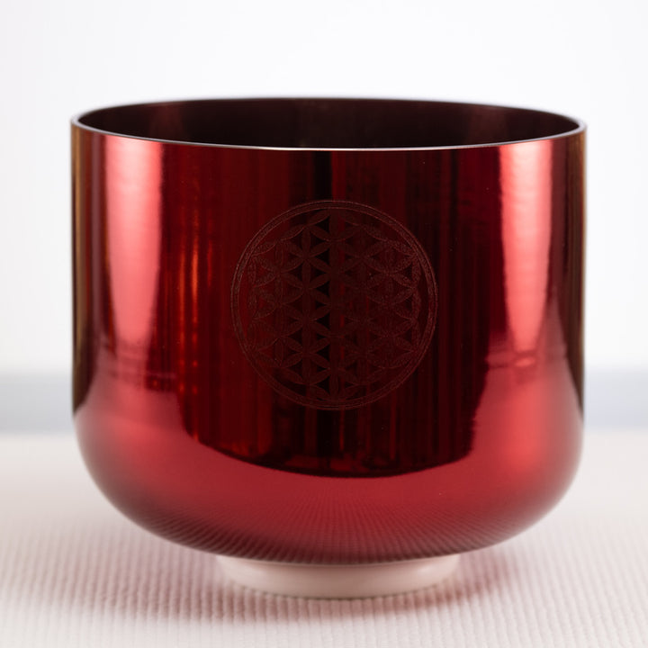 9" B+36 Ruby Ray with Flower of Life Singing Bowl