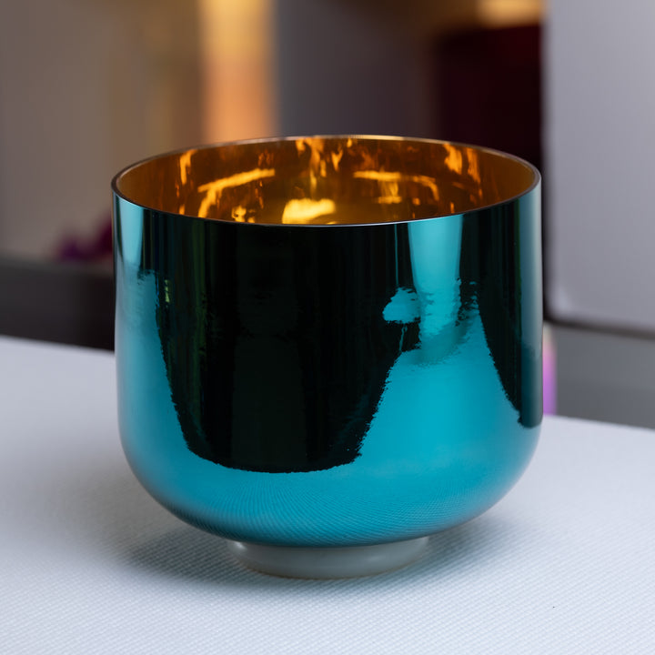 9" C#-39 Celestial Melody Crystal Singing Bowl, 24k Gold inside