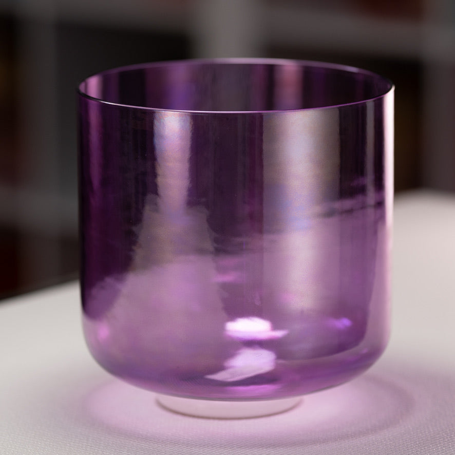 9" G+38 Lavender Lotus Crystal Singing Bowl