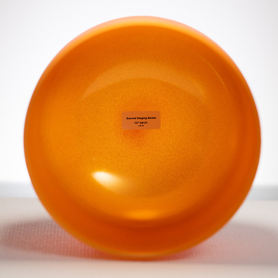 12" C#-27 Setting Sun Frosted Crystal Singing Bowl