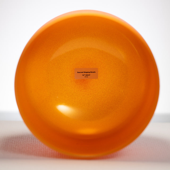 12" C#-27 Setting Sun Frosted Crystal Singing Bowl