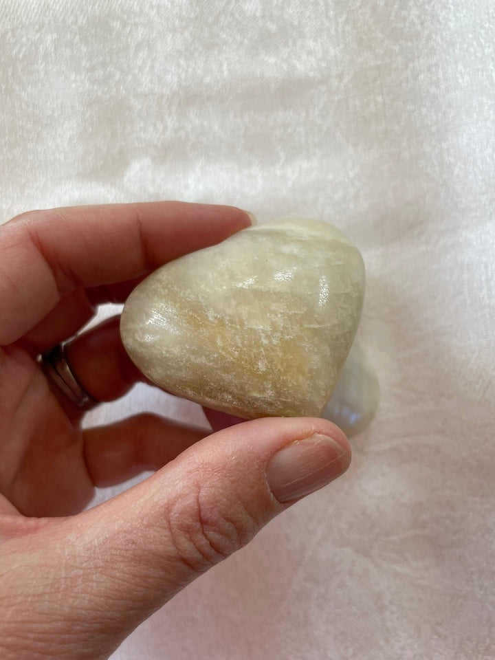 White Moonstone Heart