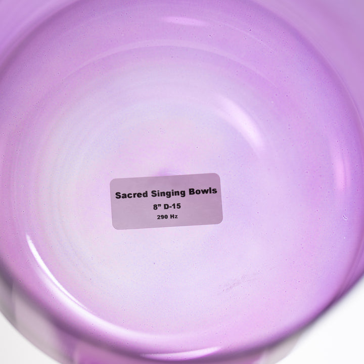 8" D-15 Lavender Lotus Crystal Singing Bowl