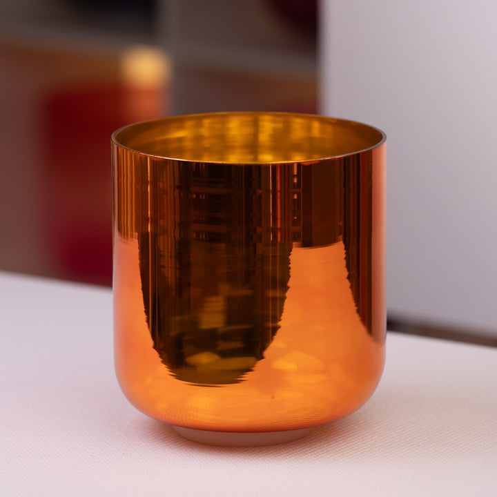 8" C#+21 Solar Soul Crystal Singing Bowl, Gold inside