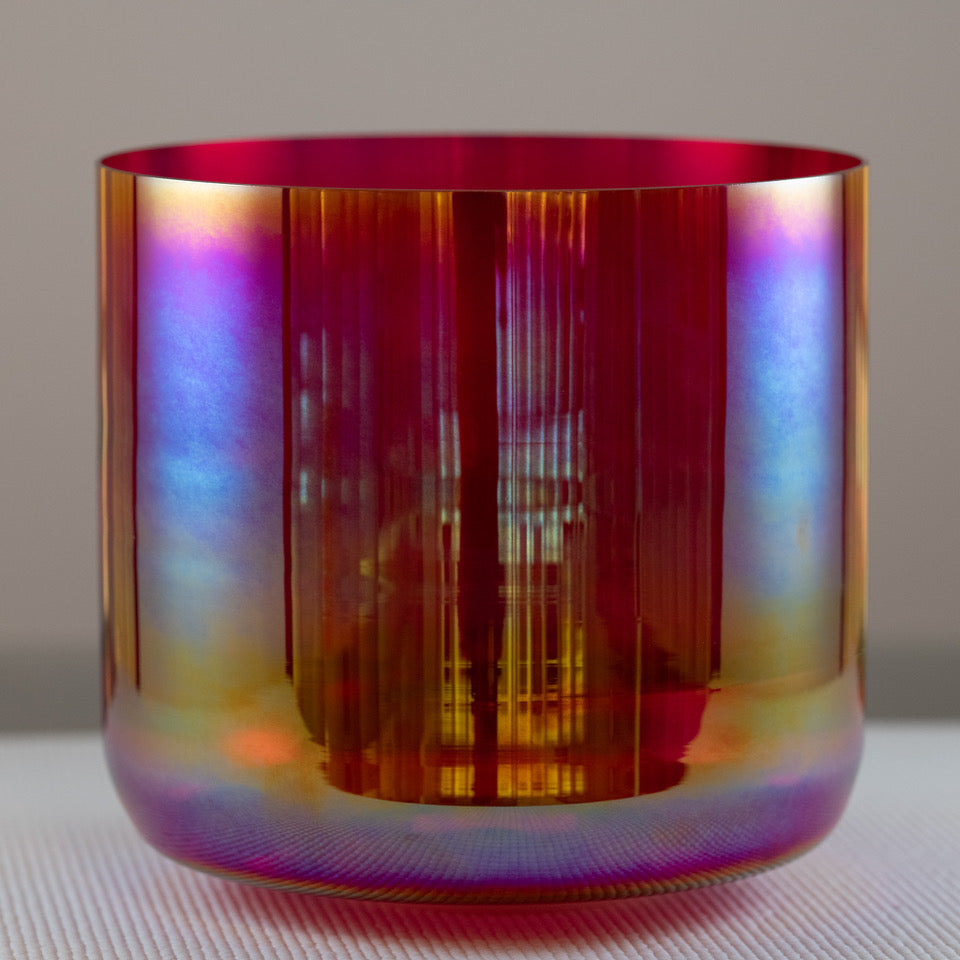 10" C-44 Ruby Ray Crystal Bowl