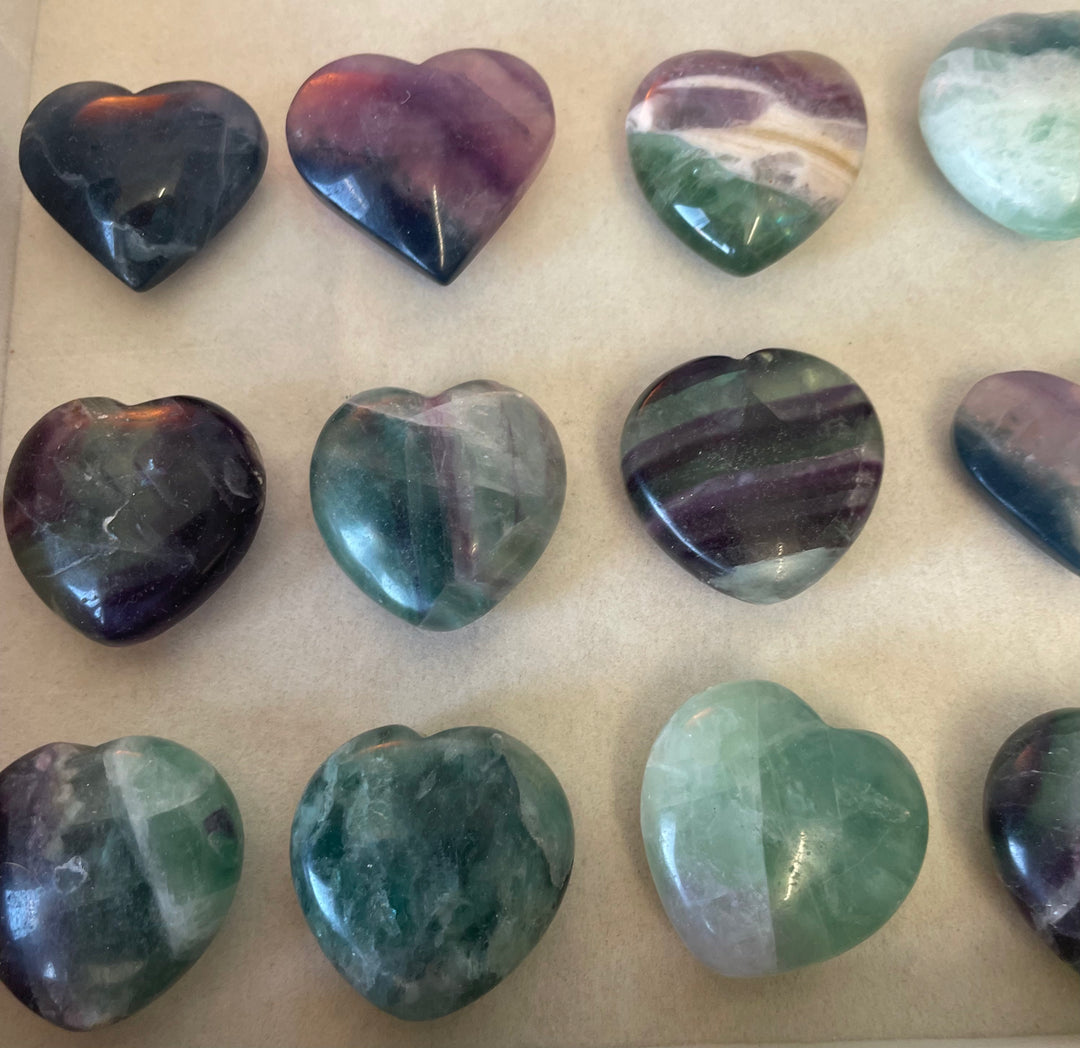 Fluorite Puffy Hearts