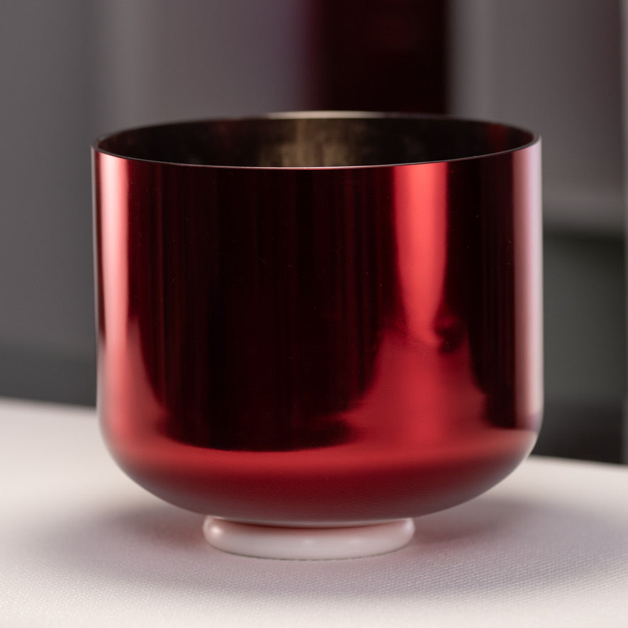 9" A#-1 Ruby Ray Crystal Singing Bowl, Perfect Pitch