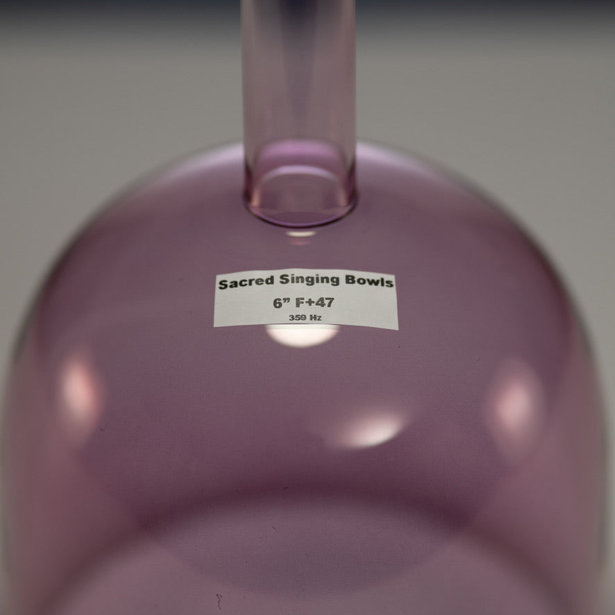 6" F+47 Solar Violet Handheld Crystal Singing Bowl