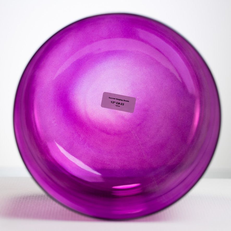 12" C#-22 Healing Violet Flame Crystal Singing Bowl