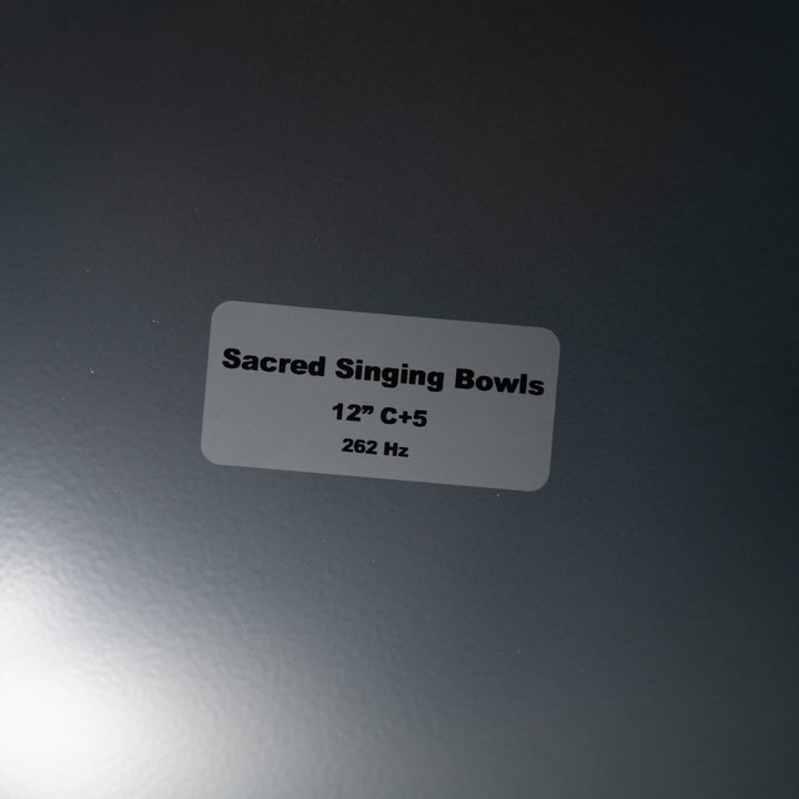 12" C+5 Frosted Turquoise Tide Crystal Singing Bowl with Silver inside