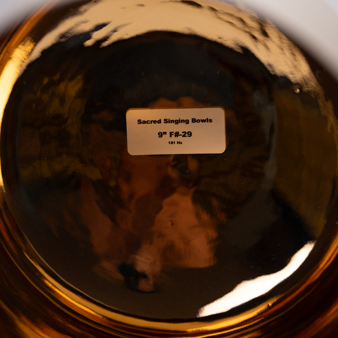 9" F#-29 24k Gold & Crystal Singing Bowl