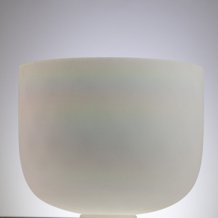 13.5" C+0 White Frosted Bowl with Angel Aura inside