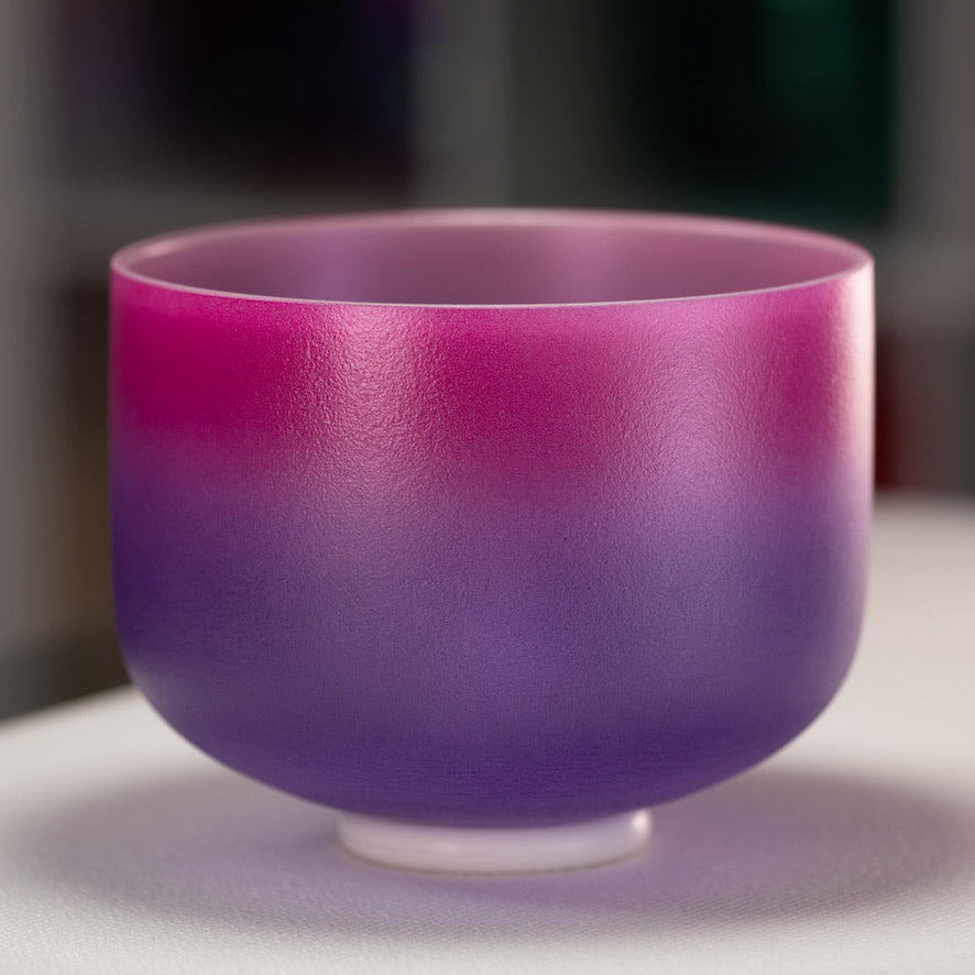 10" F#-27 Blossoming Heart Frosted Crystal Singing Bowl