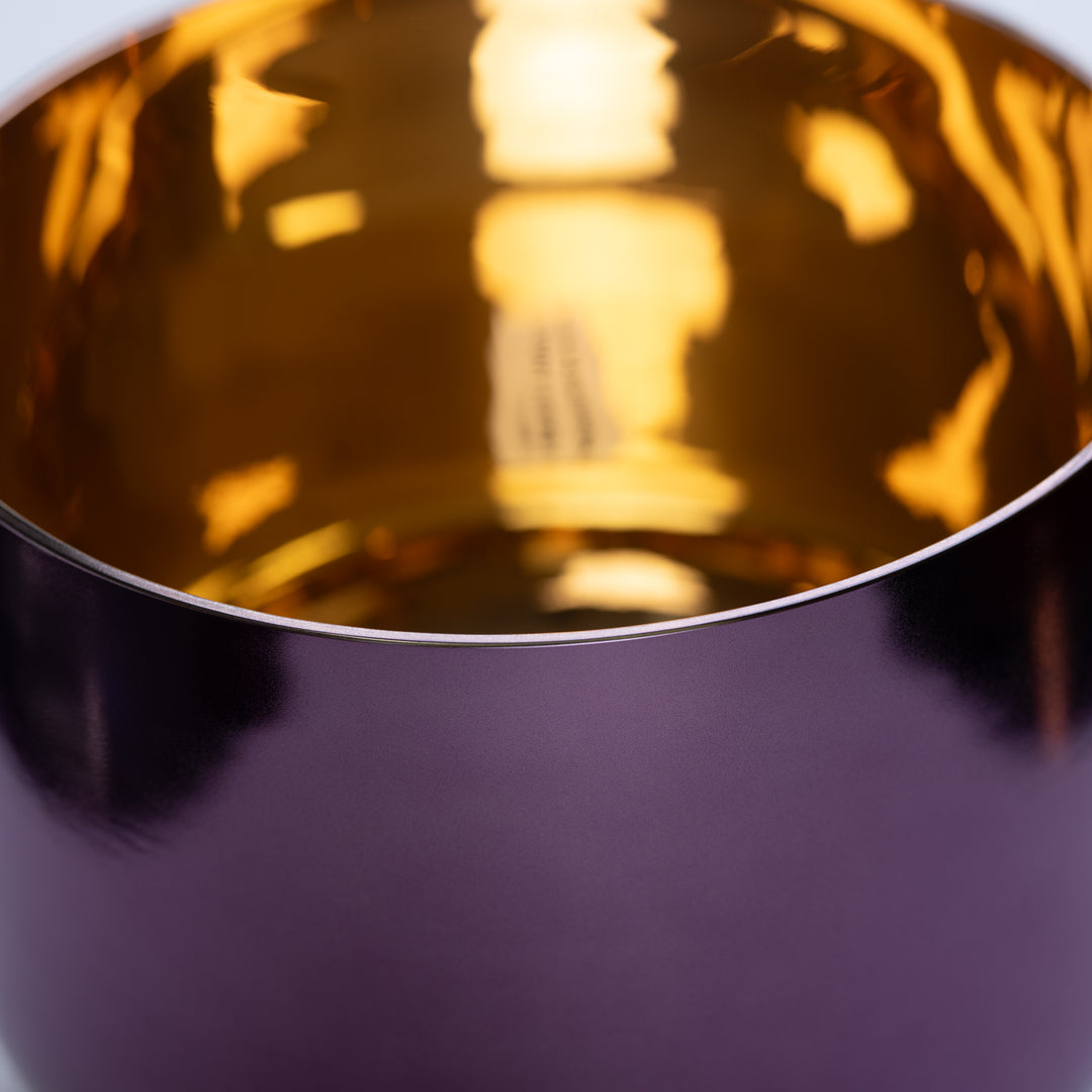 10" G#+28 Divine Violet Flame Crystal Singing Bowl, 24k Gold inside