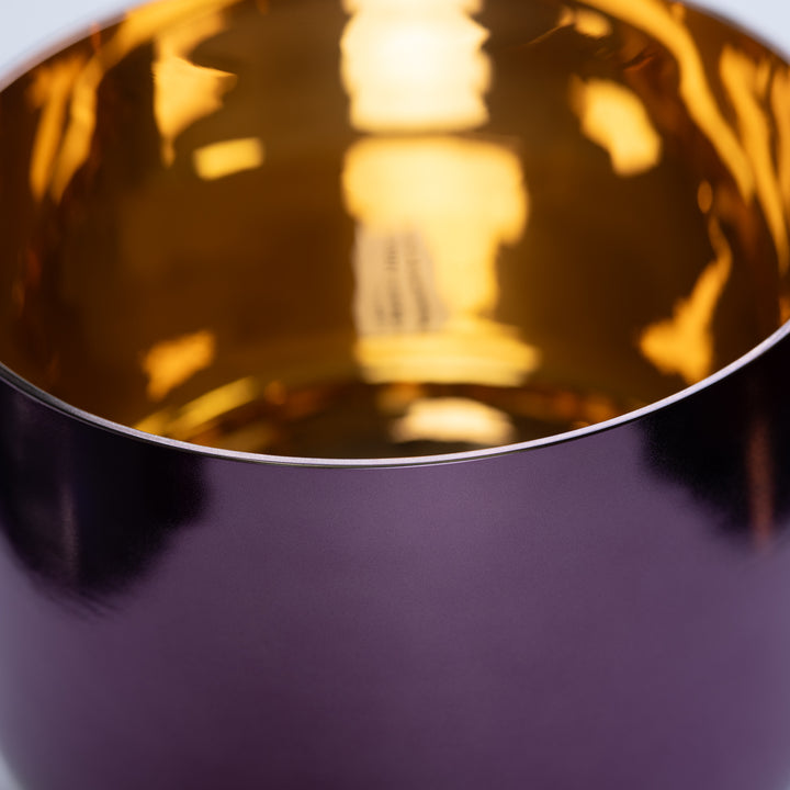 10" G#+28 Divine Violet Flame Crystal Singing Bowl, 24k Gold inside