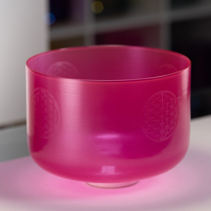 13" C-22 Rose Garden Singing Bowl with Flower of Life