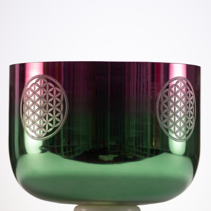 12" E-28 Divine Heart Crystal Singing Bowl with Flower of Life