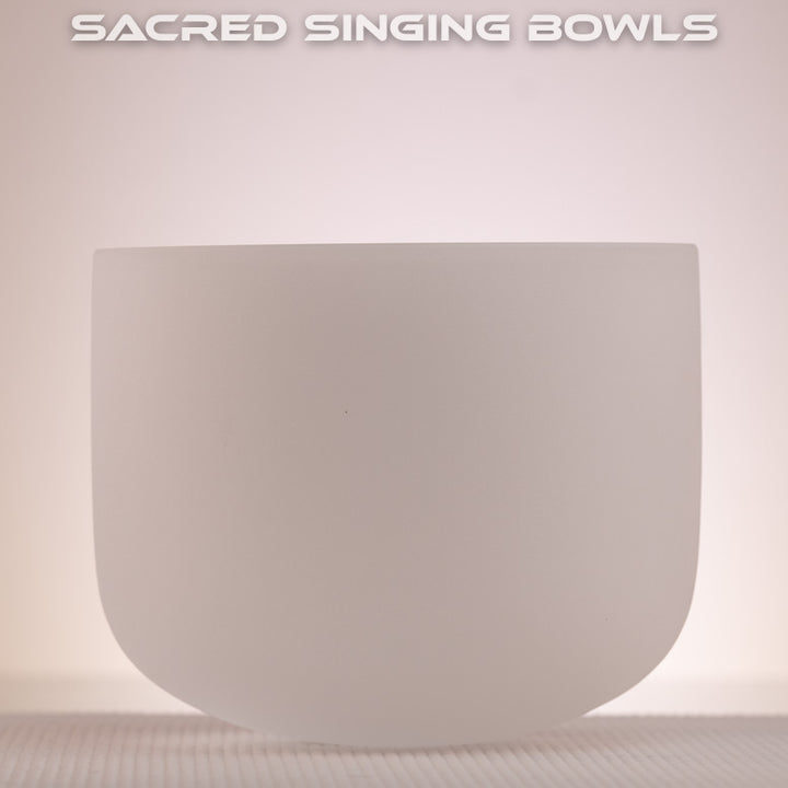 8" C#+24 White Frosted Crystal Singing Bowl