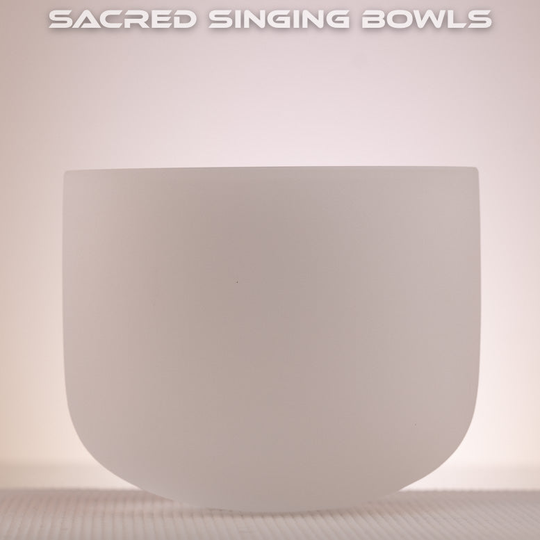 Sacred Singing Bowls: White Frosted Bowl