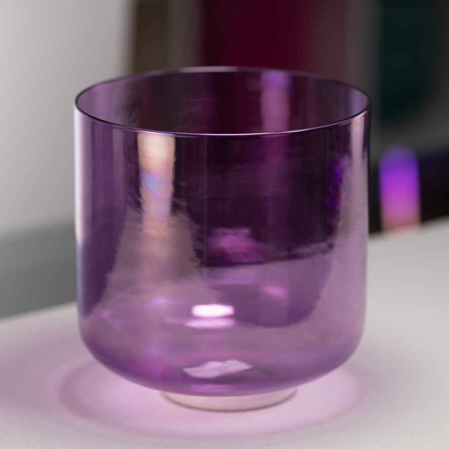 9" G+38 Lavender Lotus Crystal Singing Bowl