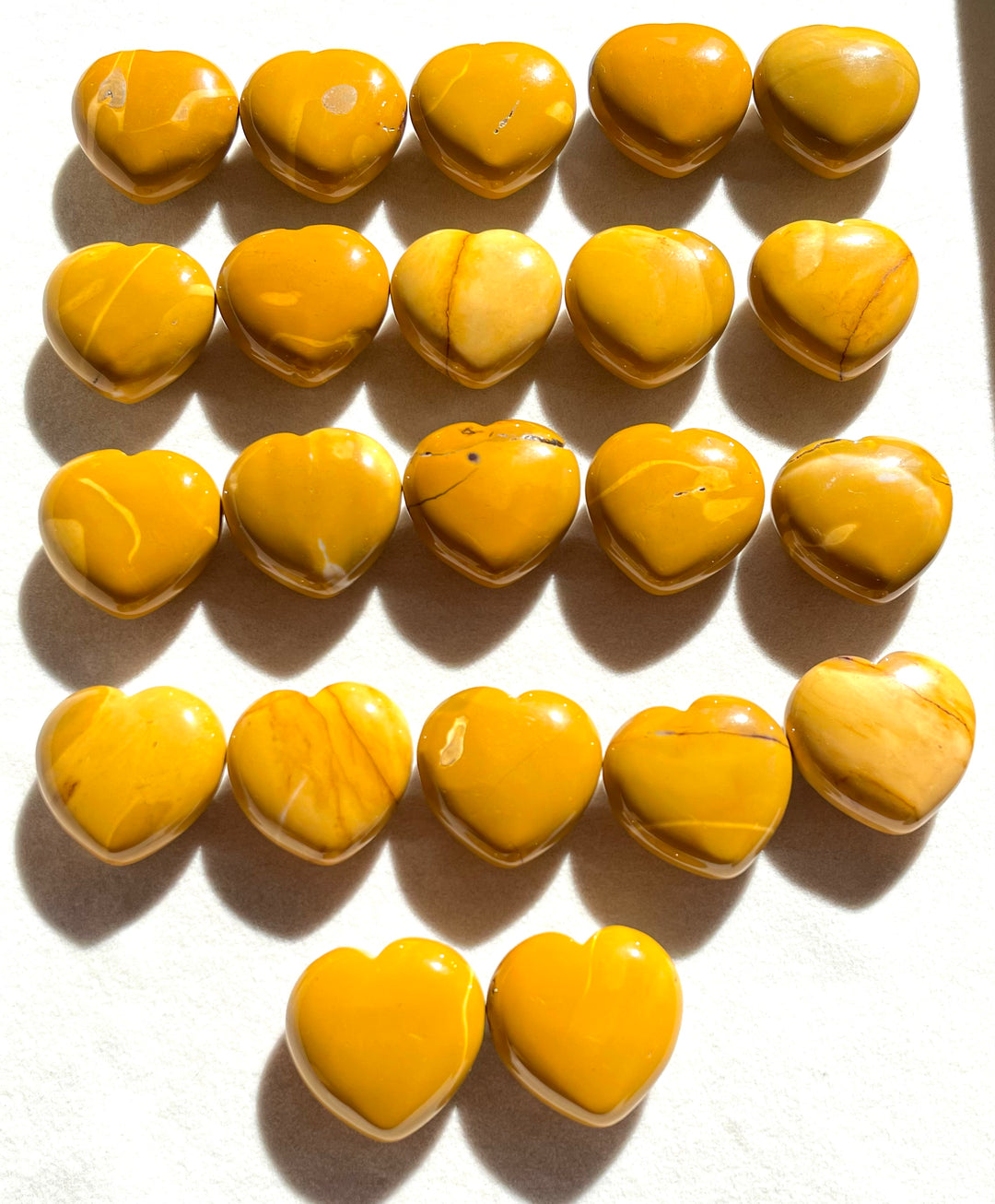 Yellow Mookaite Hearts, Small