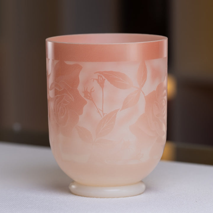 7" D#+10 Sunstone etched with Roses, Crystal Tones™