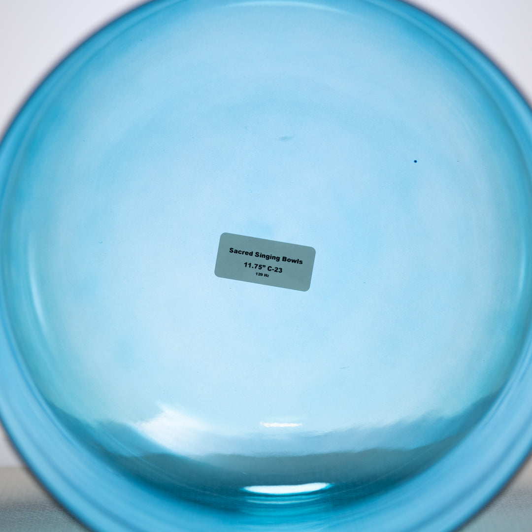11.75" C-23 Caribbean Blue Crystal Singing Bowl